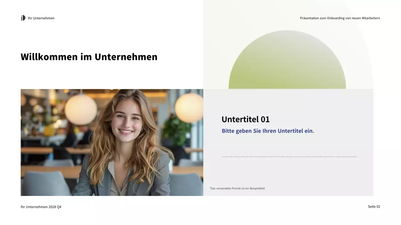 Grün Weiß Modern Onboarding Guide Präsentation