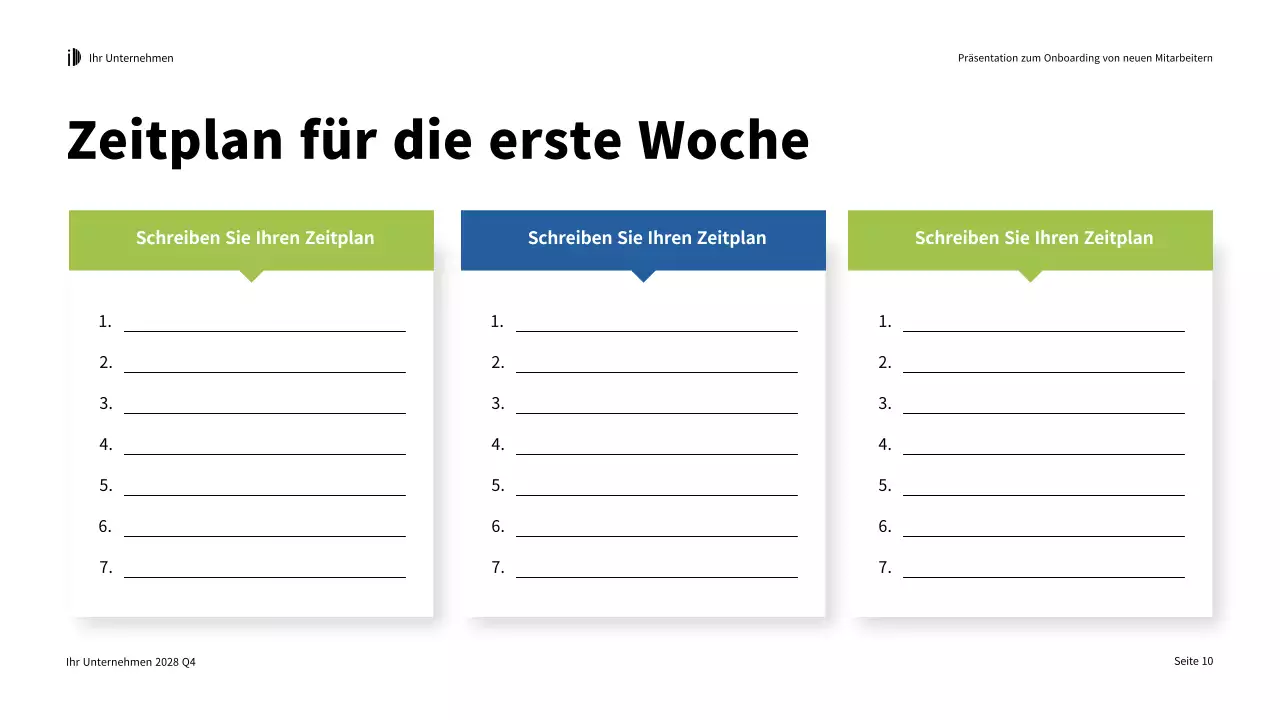 Grün Weiß Modern Onboarding Guide Präsentation