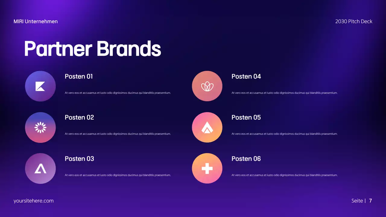 Buntes modernes Media Kit Pitch