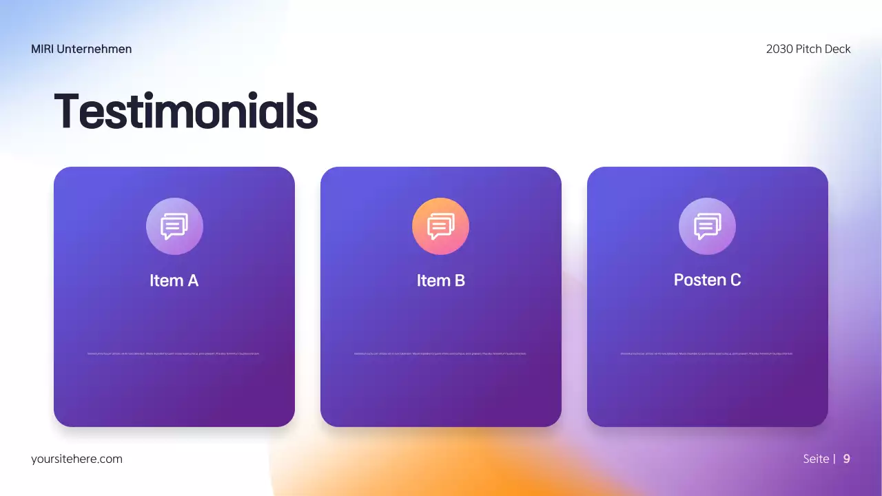 Buntes modernes Media Kit Pitch