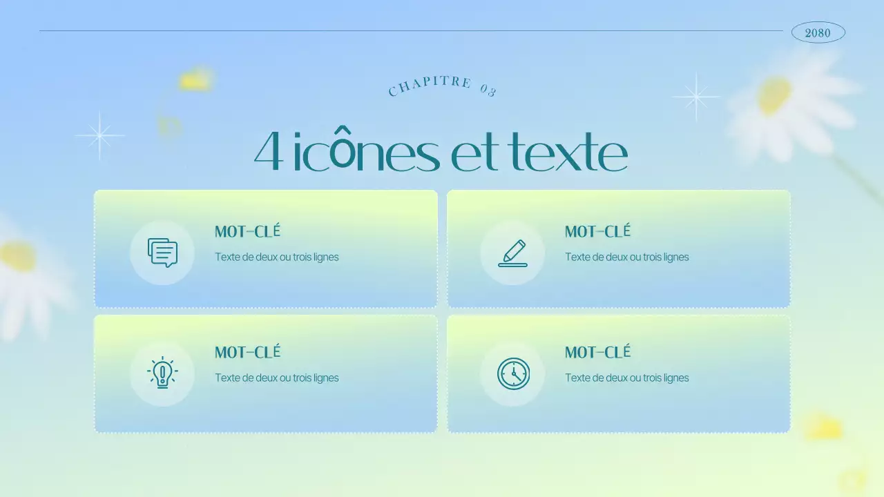 Briefing marketing floral simple en bleu clair et chartreuse