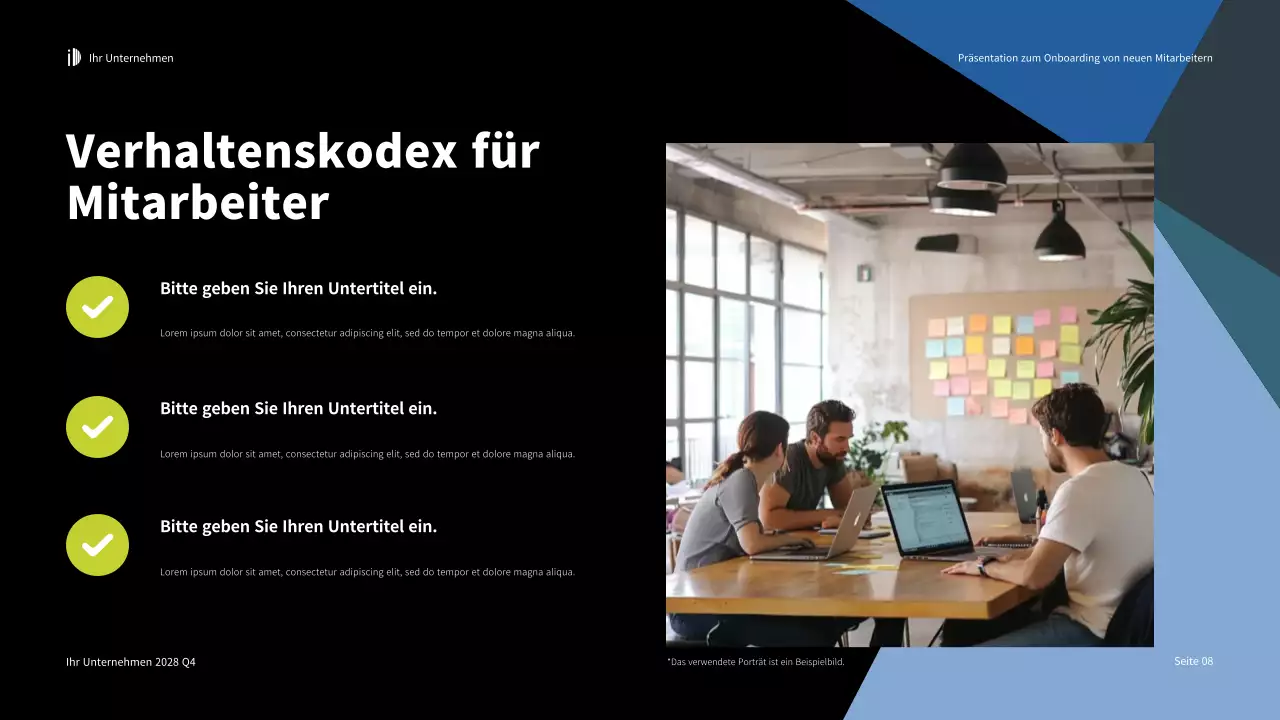 Grün Weiß Modern Onboarding Guide Präsentation