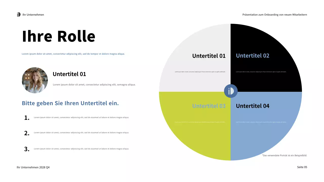 Grün Weiß Modern Onboarding Guide Präsentation
