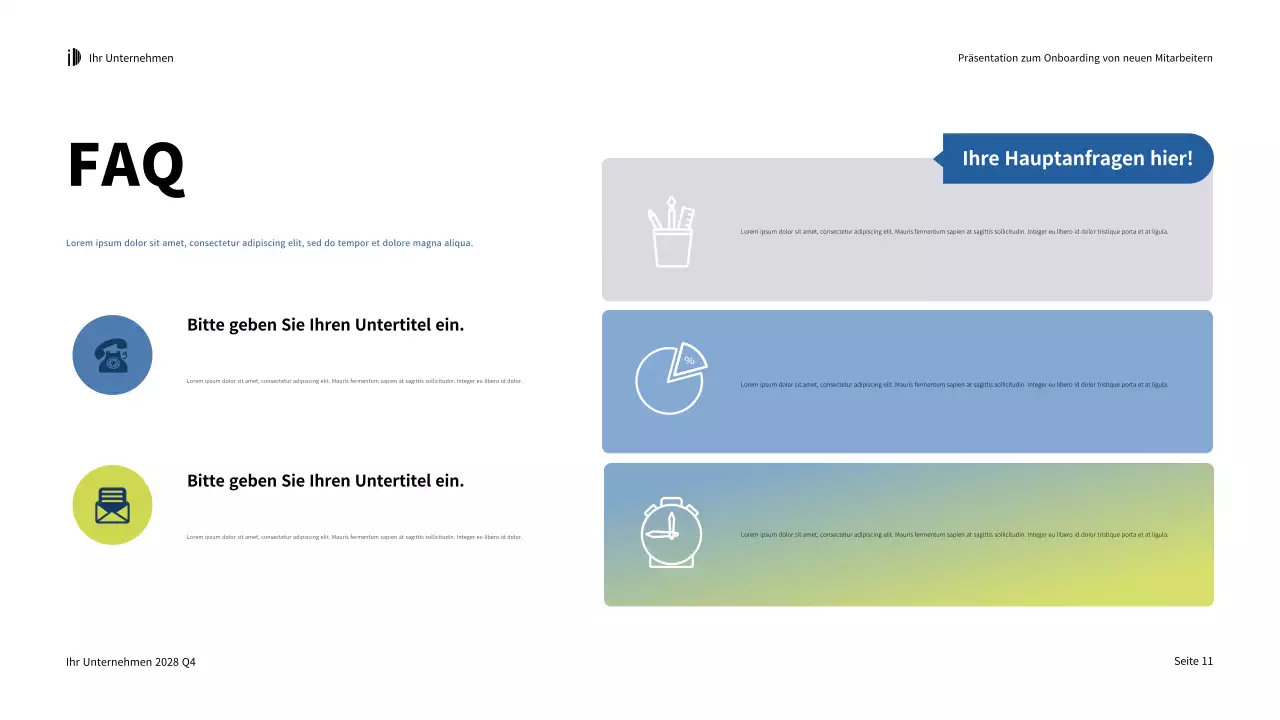 Grün Weiß Modern Onboarding Guide Präsentation