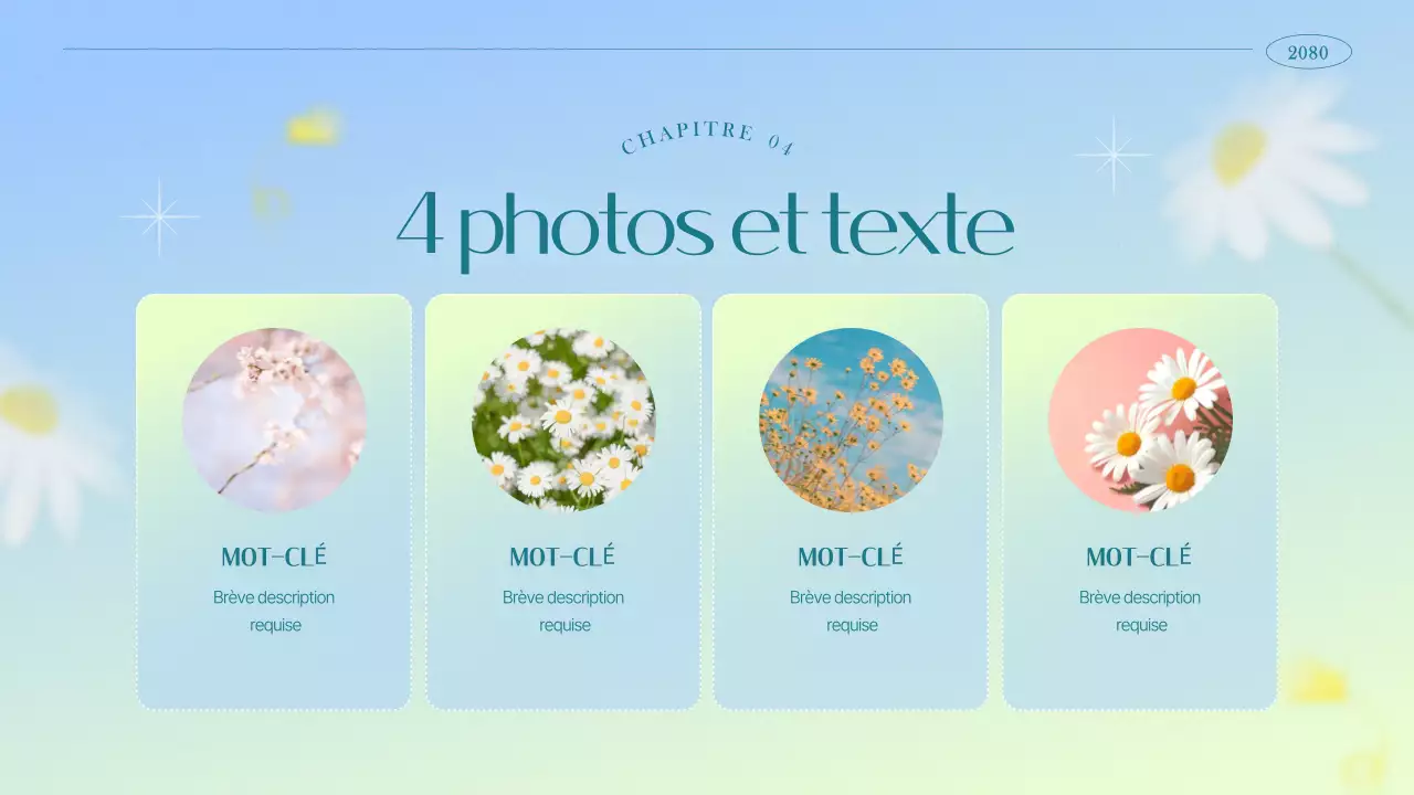 Briefing marketing floral simple en bleu clair et chartreuse