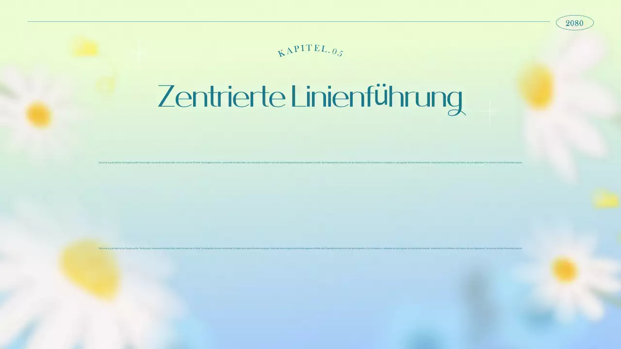 Einfacher floraler Marketingslip in Hellblau und Chartreuse