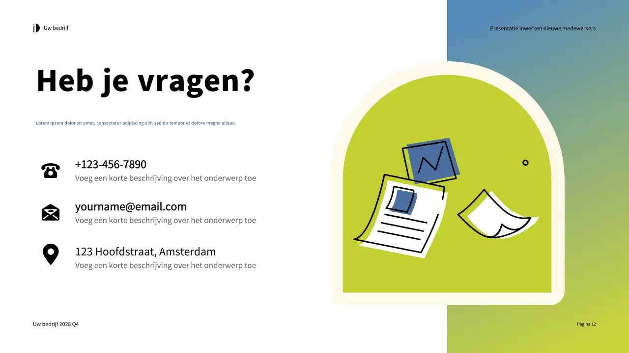 Presentatie Groen Wit Moderne Inwerkgids