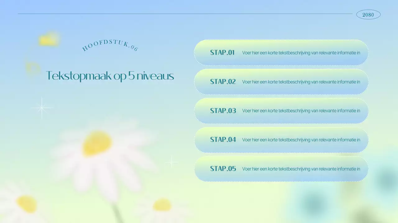 Eenvoudige bloemenmarketing in lichtblauw en chartreuse