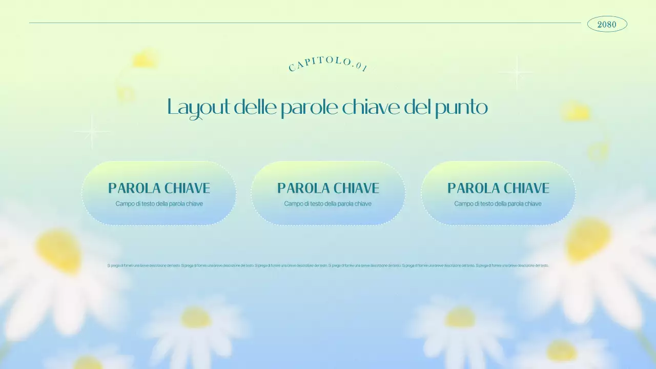 Brief marketing semplice e floreale in azzurro e chartreuse