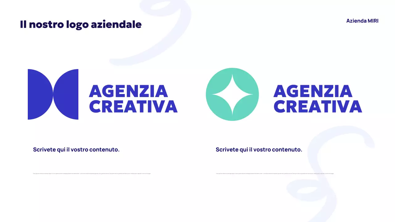 Pubblicità dell'agenzia Blue Abstract