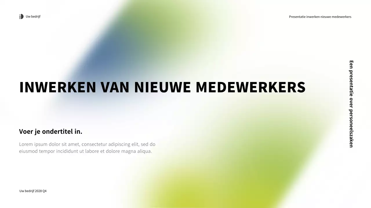 Presentatie Groen Wit Moderne Inwerkgids