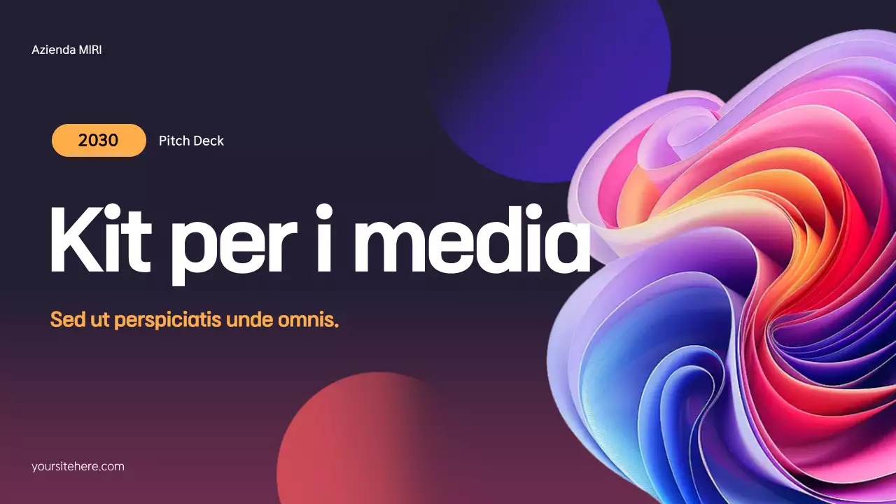 Pitch Media Kit moderno e colorato