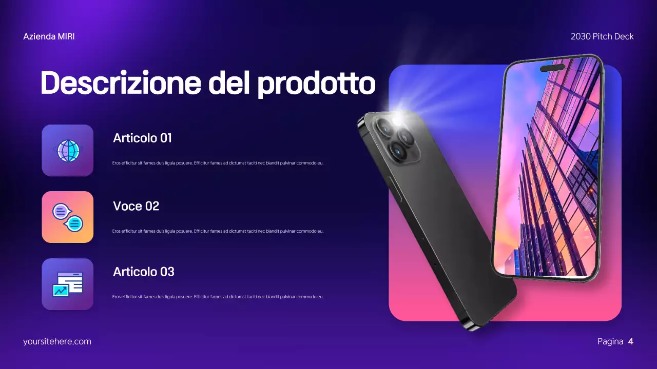 Pitch Media Kit moderno e colorato