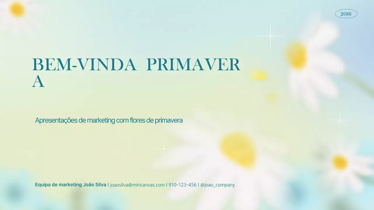 Pasta de marketing floral simples em azul claro e chartreuse