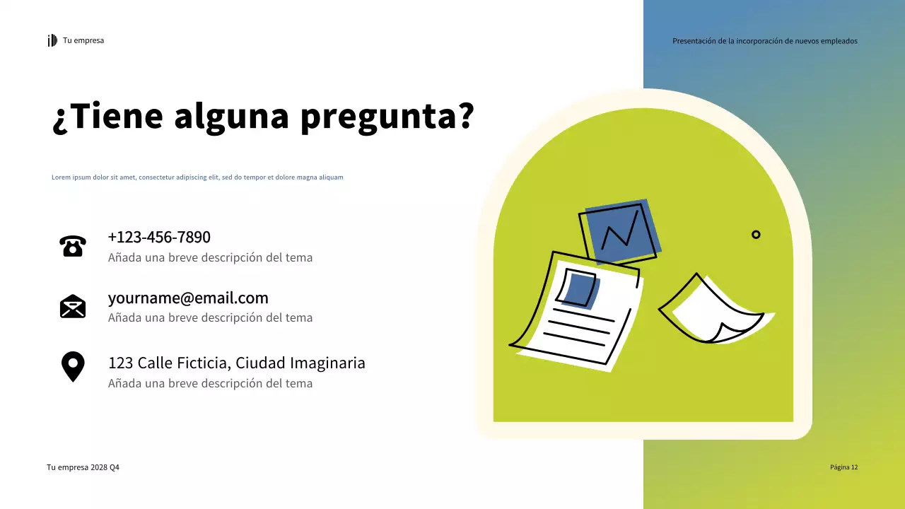 Verde Blanco Presentación de la Guía de incorporación moderna