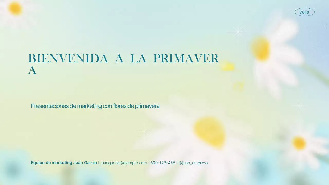 Sencillo folleto de marketing floral en azul claro y chartreuse