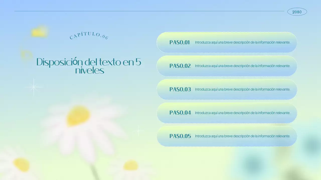 Sencillo folleto de marketing floral en azul claro y chartreuse