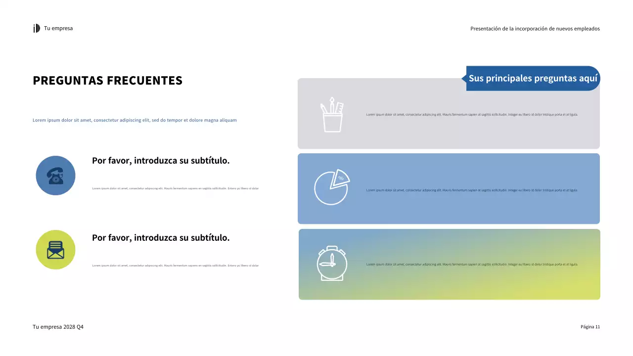 Verde Blanco Presentación de la Guía de incorporación moderna