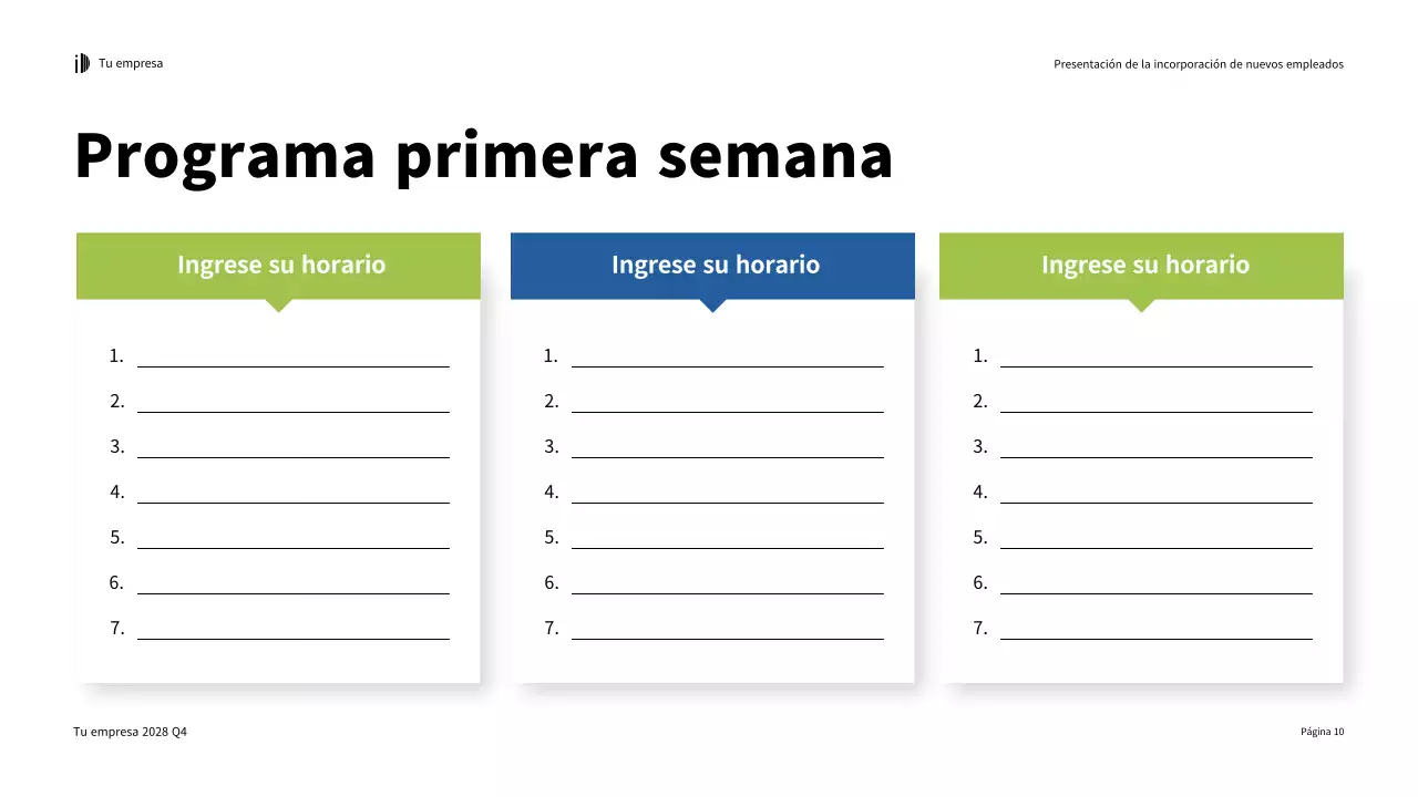 Verde Blanco Presentación de la Guía de incorporación moderna