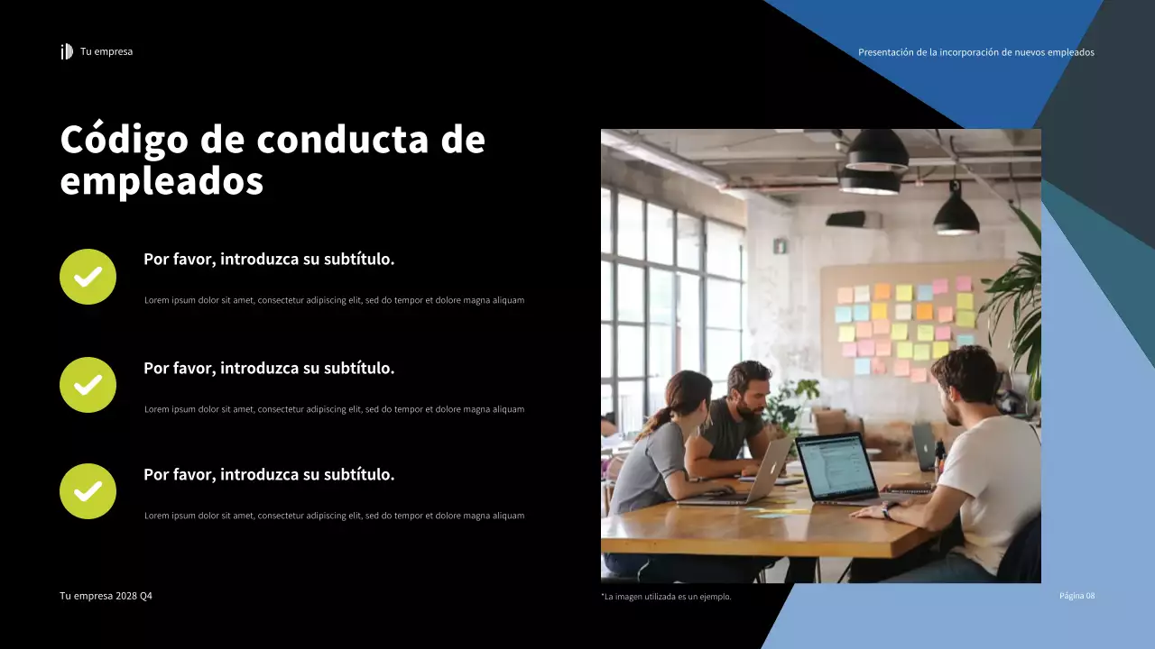 Verde Blanco Presentación de la Guía de incorporación moderna