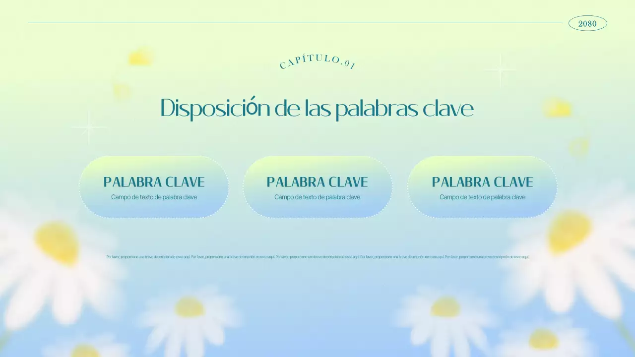 Sencillo folleto de marketing floral en azul claro y chartreuse