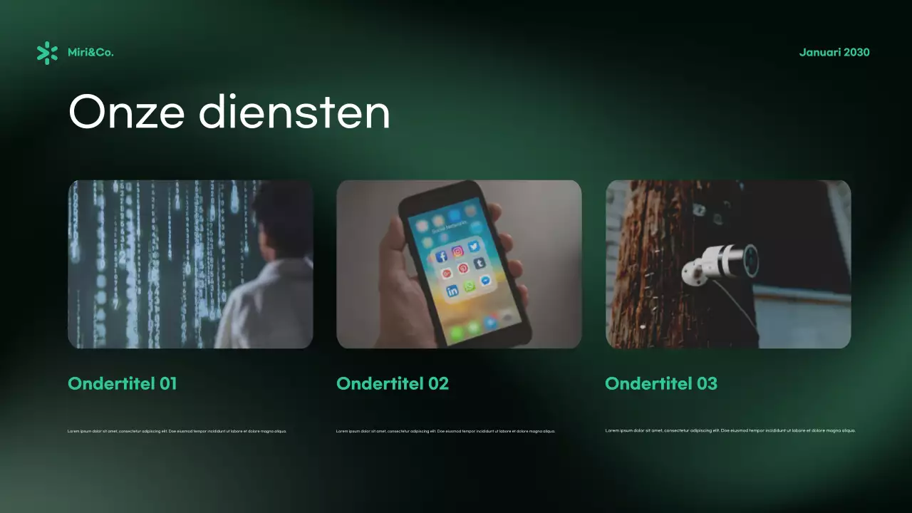 Advertentie voor groene moderne cyberbeveiliging