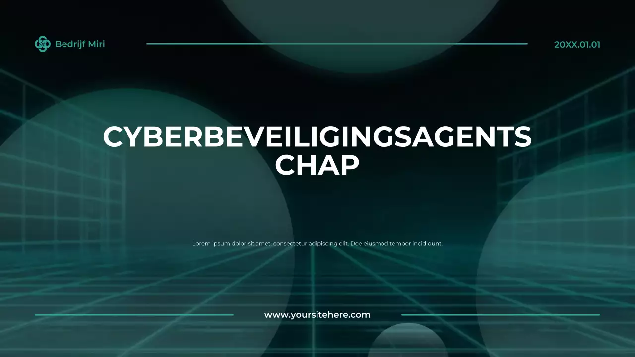 Teal Moderne Advertentie voor Cyberbeveiliging