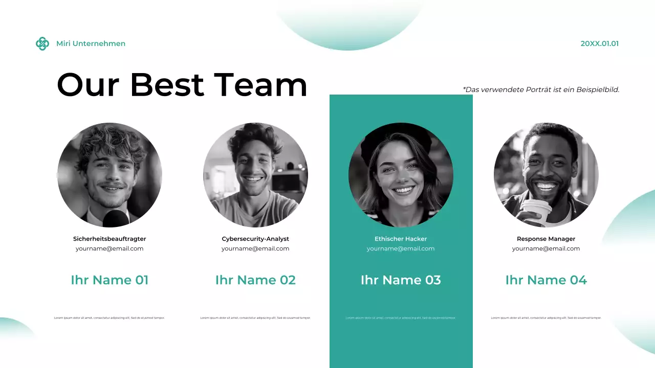 Teal Modern Cybersecurity Anzeige