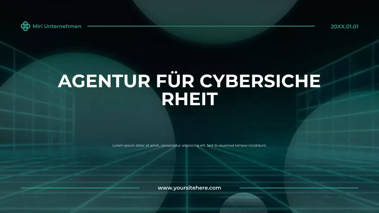 Teal Modern Cybersecurity Anzeige