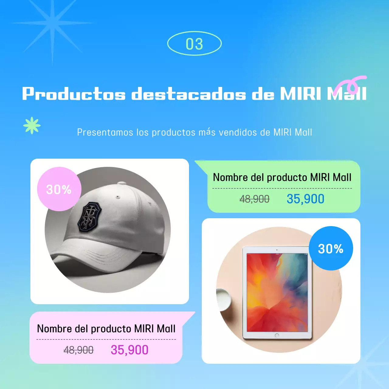 Exposición pop azul claro para la vuelta al cole