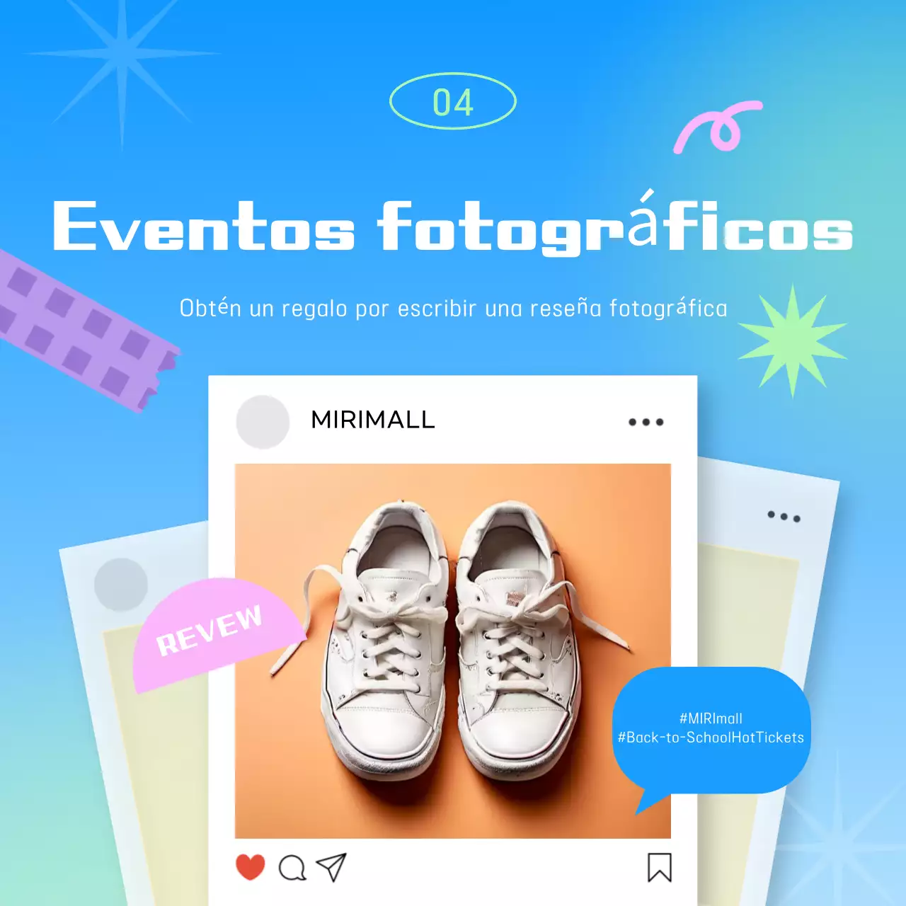 Exposición pop azul claro para la vuelta al cole