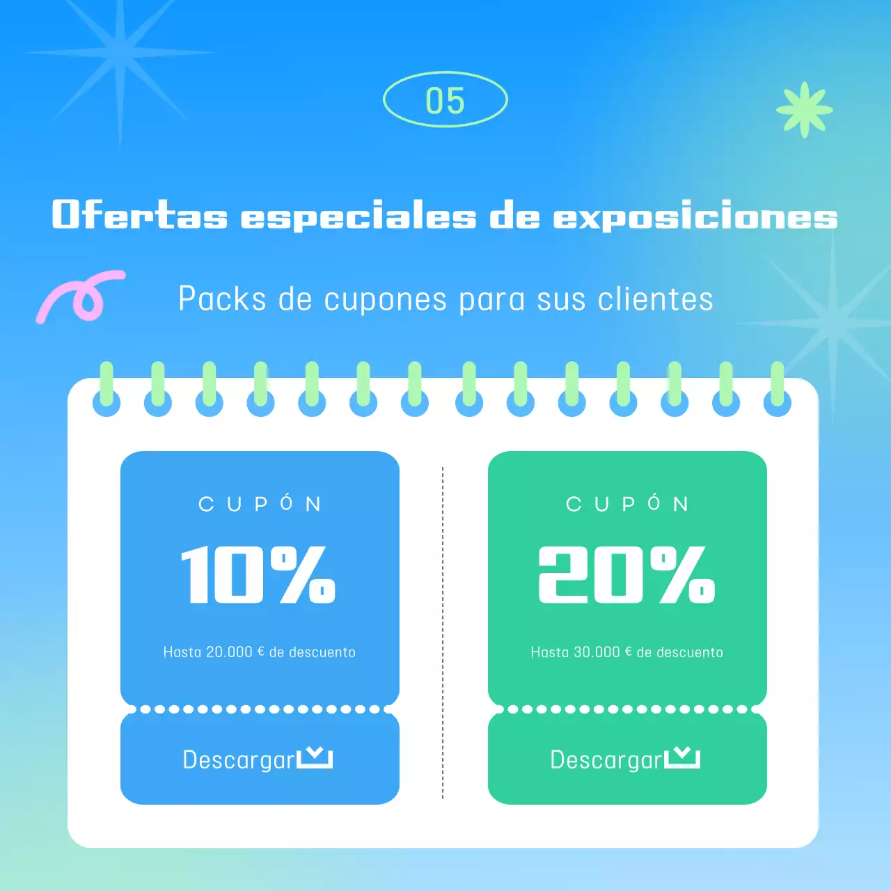 Exposición pop azul claro para la vuelta al cole