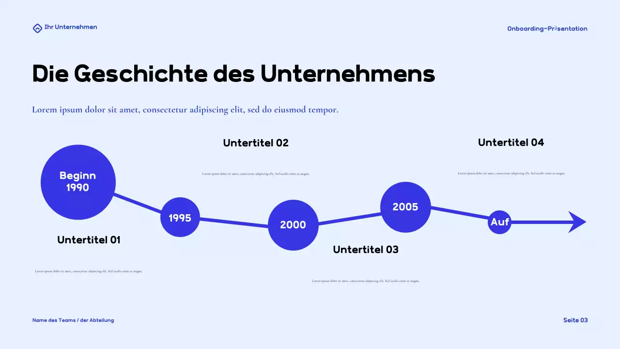 Blue Modern Onboarding Guide Präsentation