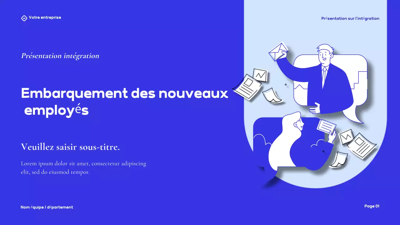 Présentation du guide d'onboarding de Blue Modern