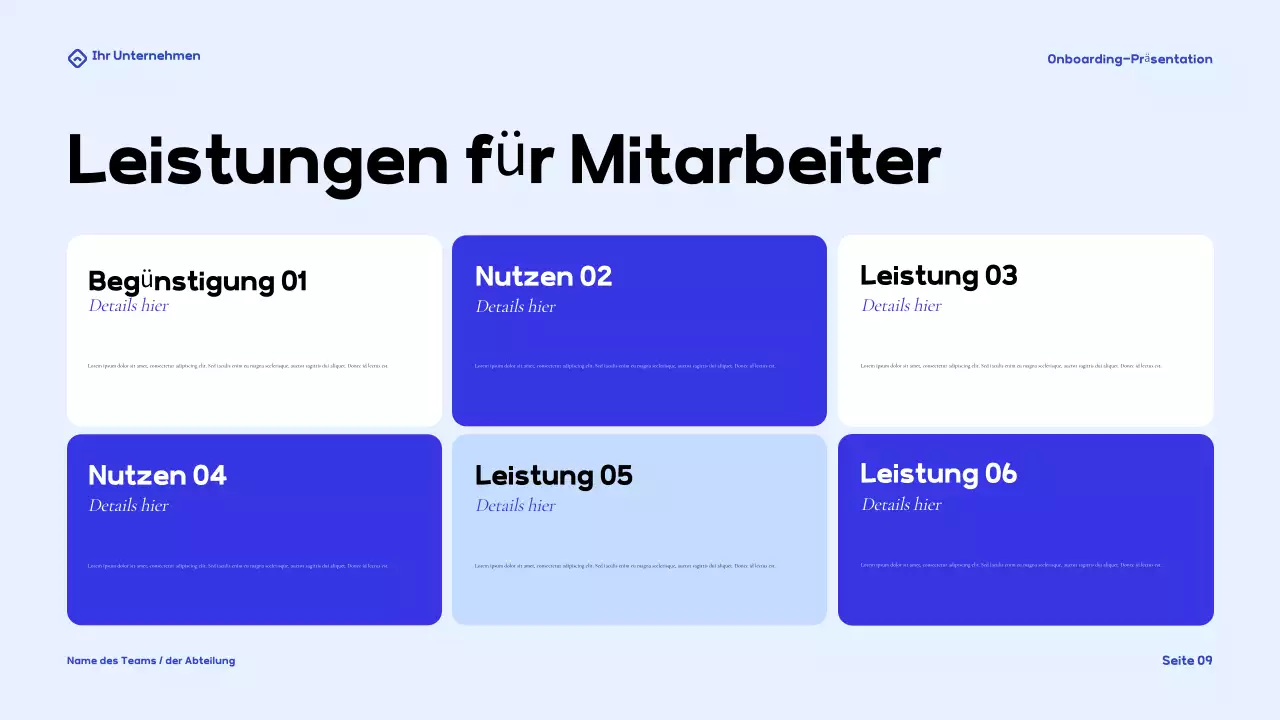 Blue Modern Onboarding Guide Präsentation