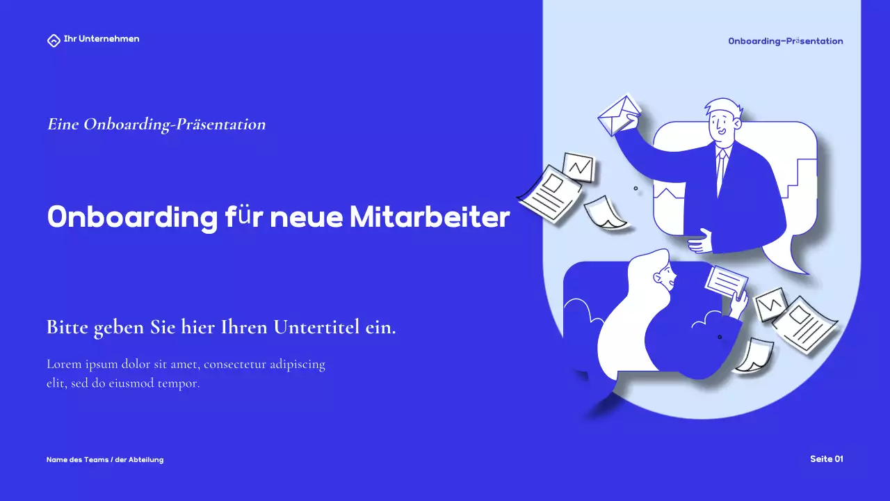 Blue Modern Onboarding Guide Präsentation