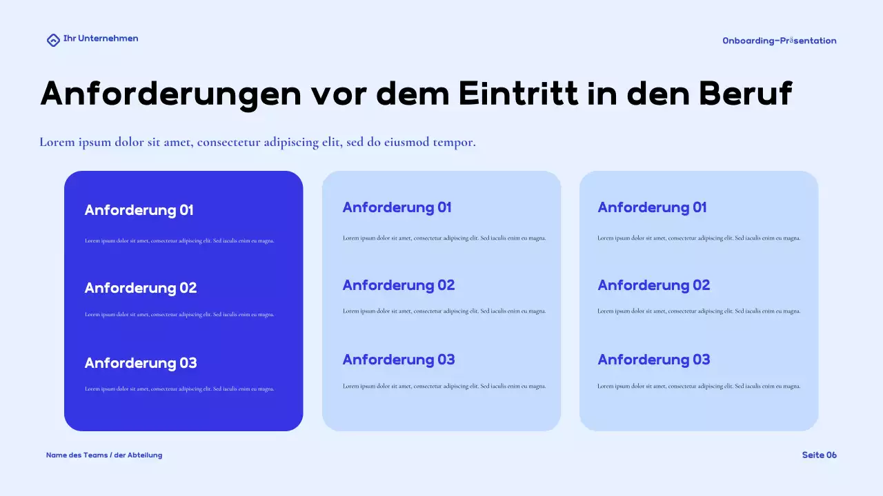 Blue Modern Onboarding Guide Präsentation