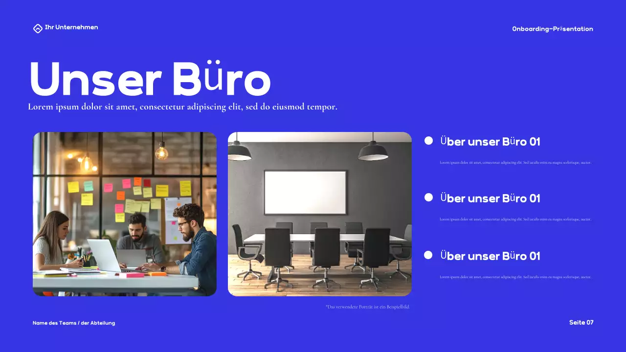 Blue Modern Onboarding Guide Präsentation
