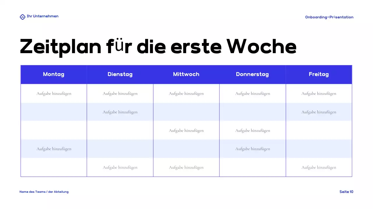Blue Modern Onboarding Guide Präsentation