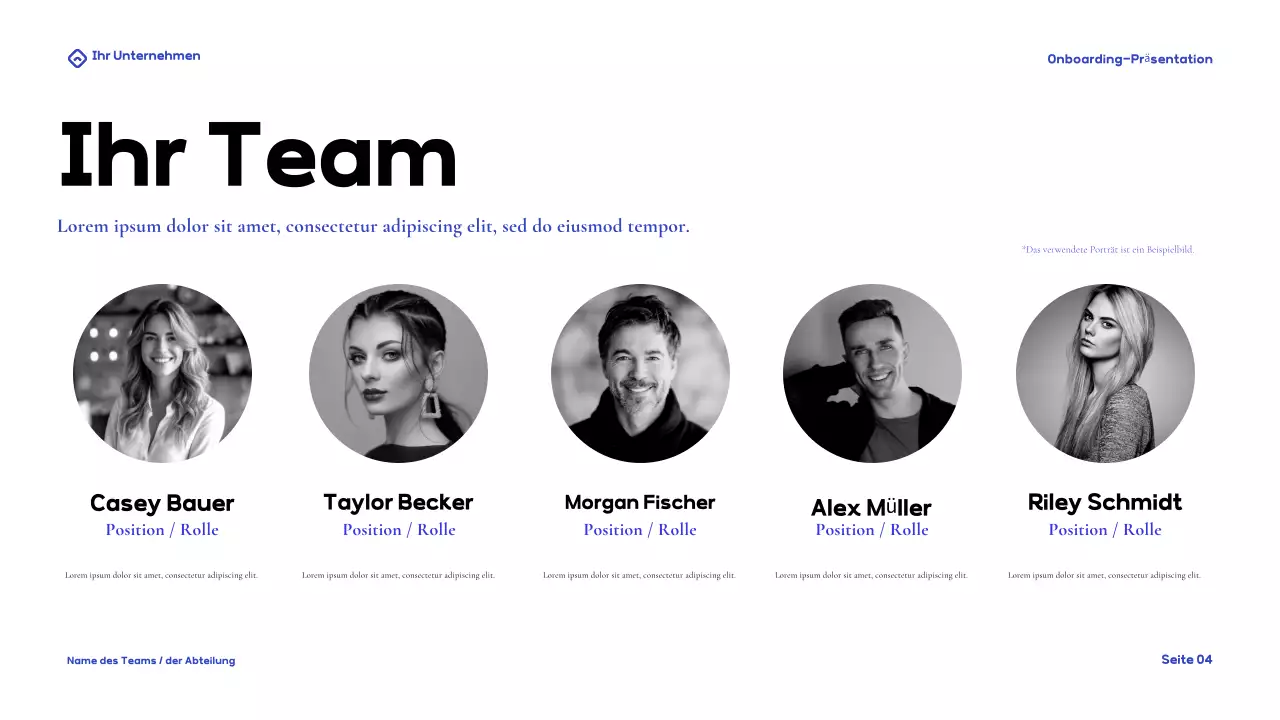 Blue Modern Onboarding Guide Präsentation