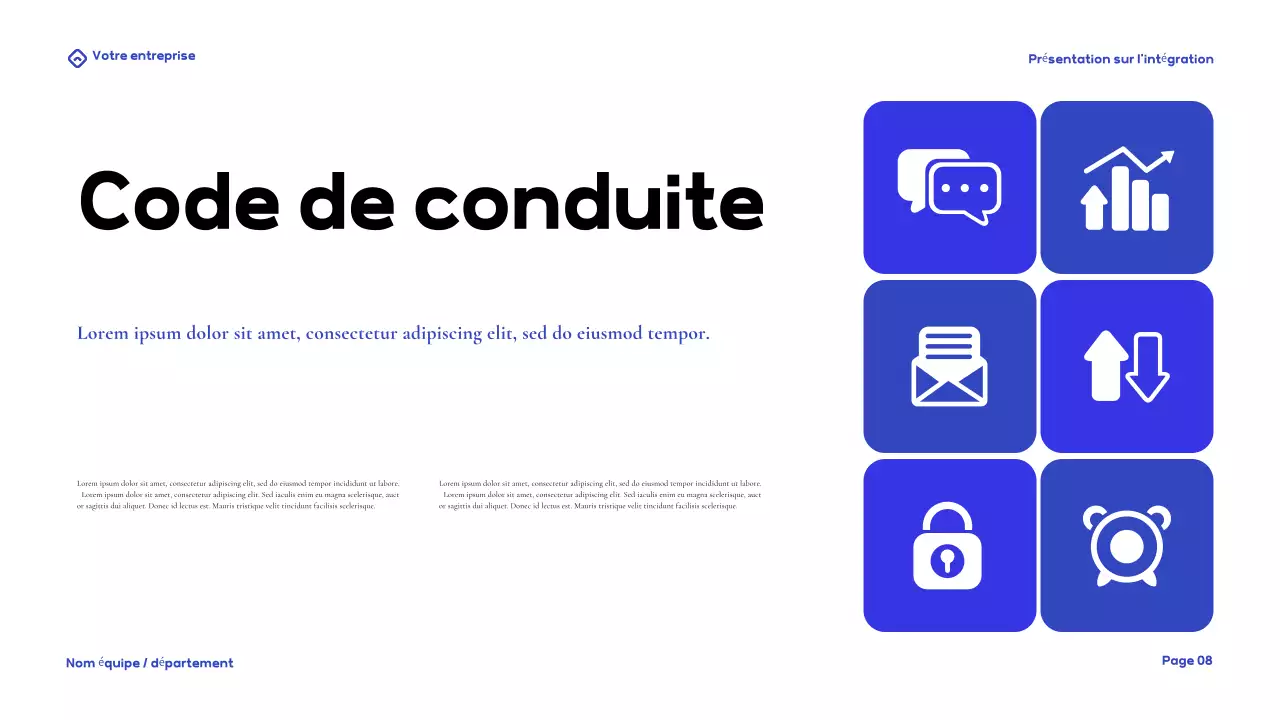 Présentation du guide d'onboarding de Blue Modern