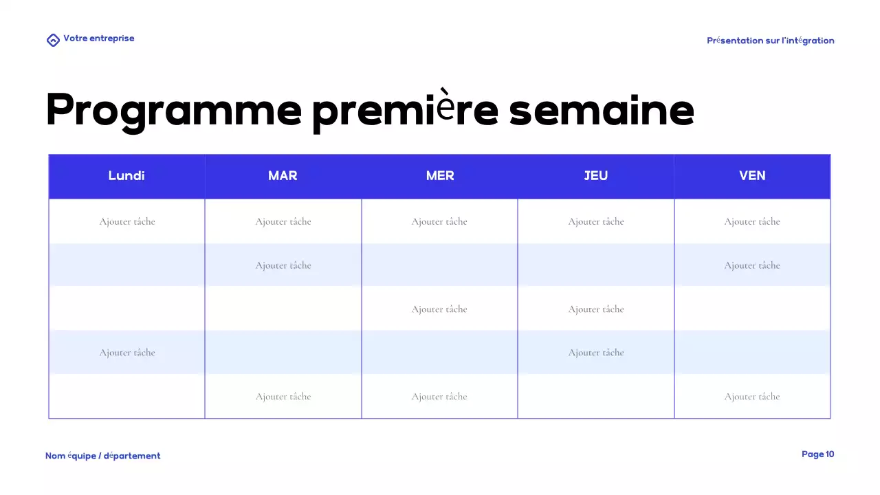 Présentation du guide d'onboarding de Blue Modern