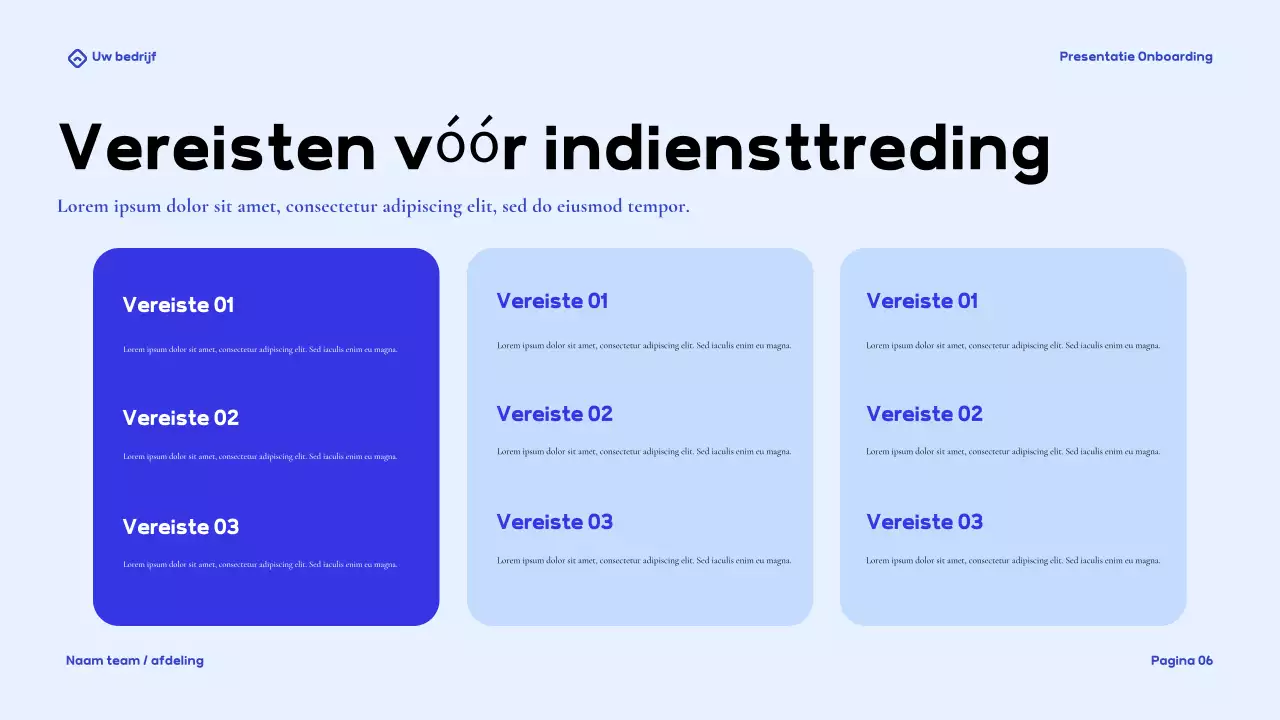 Presentatie Blue Modern Onboarding Guide