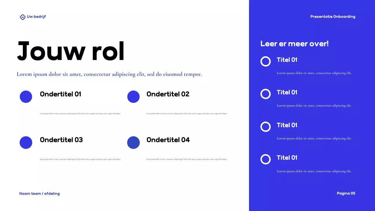 Presentatie Blue Modern Onboarding Guide