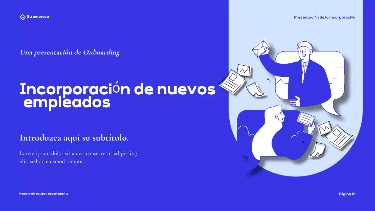 Presentación de la guía Blue Modern Onboarding