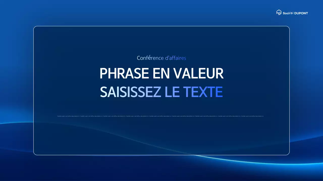 Une présentation d'entreprise simple en bleu