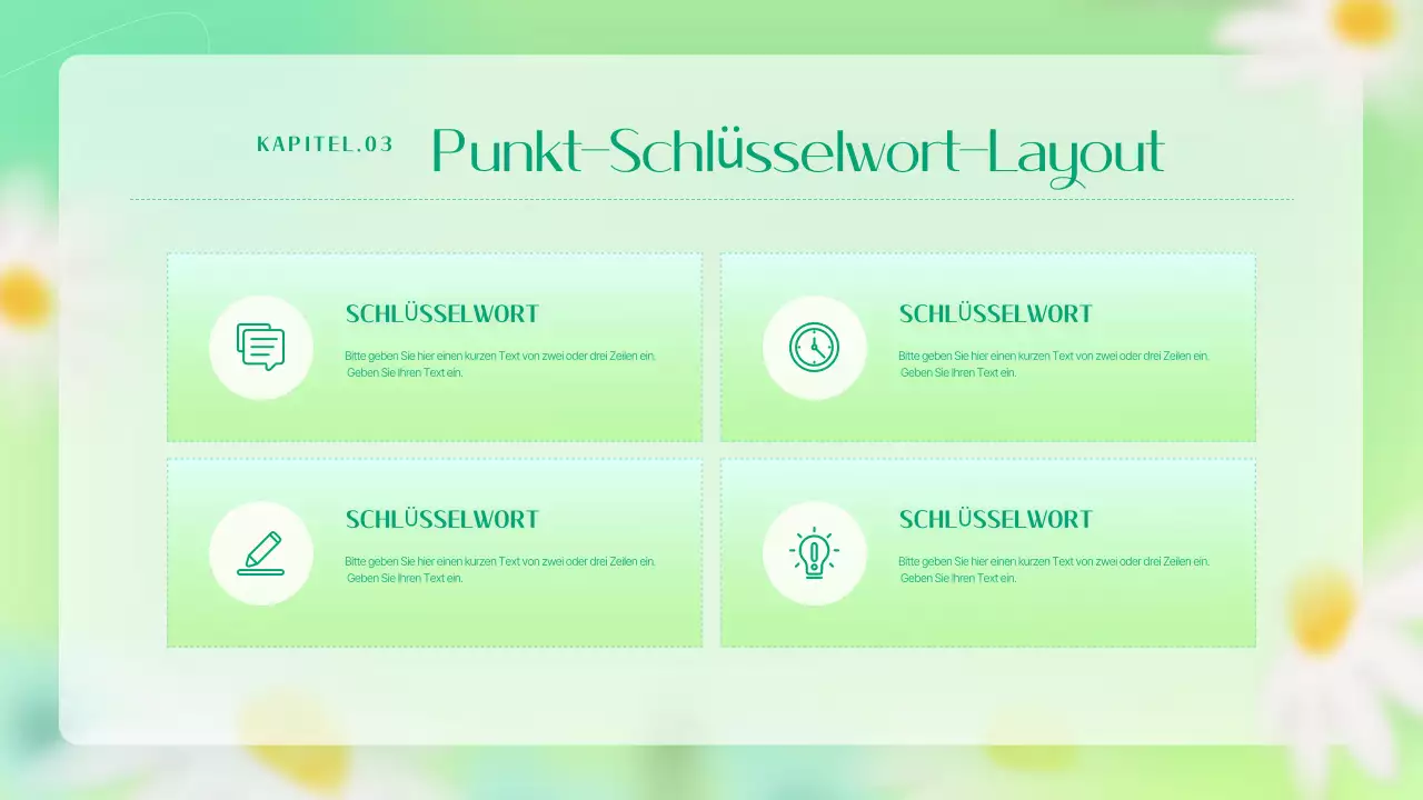 Ein einfacher floraler Marketingslip in Chartreuse