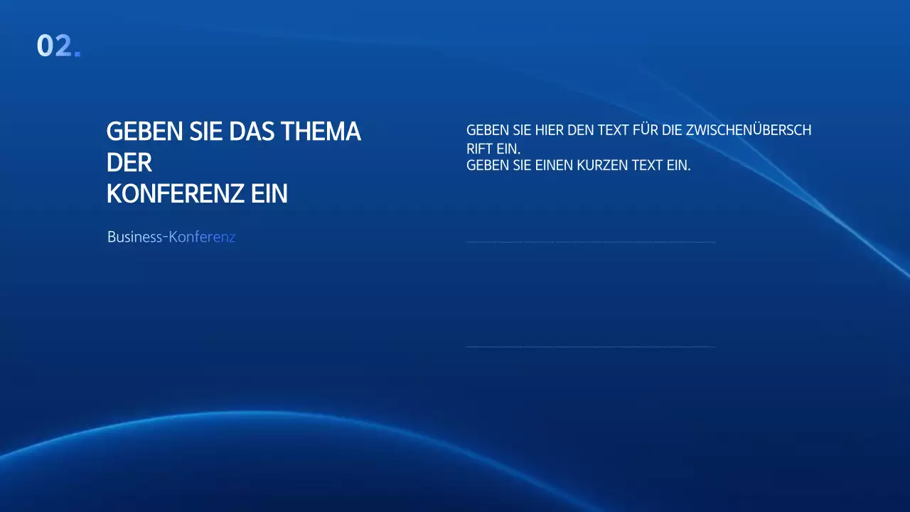 Eine einfache Geschäftspräsentation in Blau