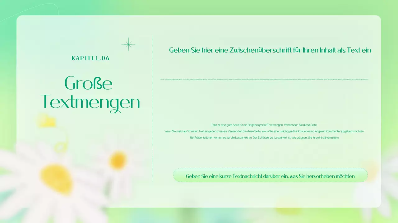 Ein einfacher floraler Marketingslip in Chartreuse