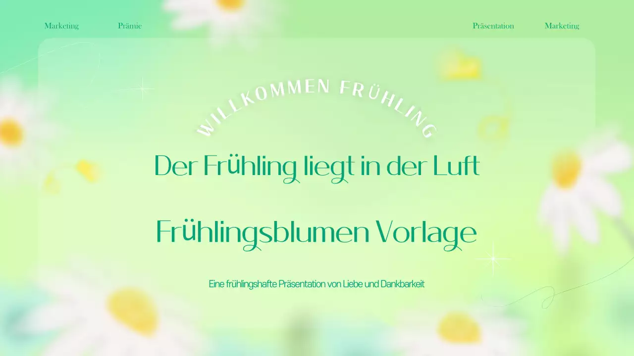 Ein einfacher floraler Marketingslip in Chartreuse
